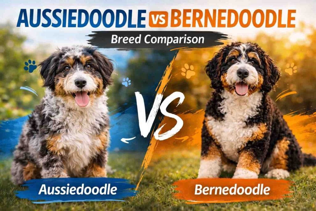 Aussiedoodle vs Bernedoodle comparison
